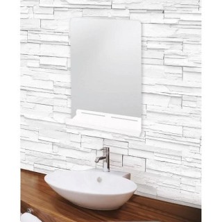 Miroir de salle de bain B-936 avec étagère blanche